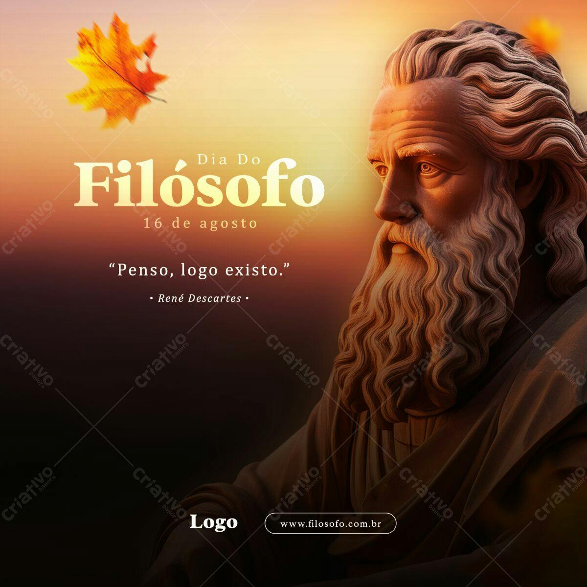 Post para Dia do Filósofo PSD Editável
