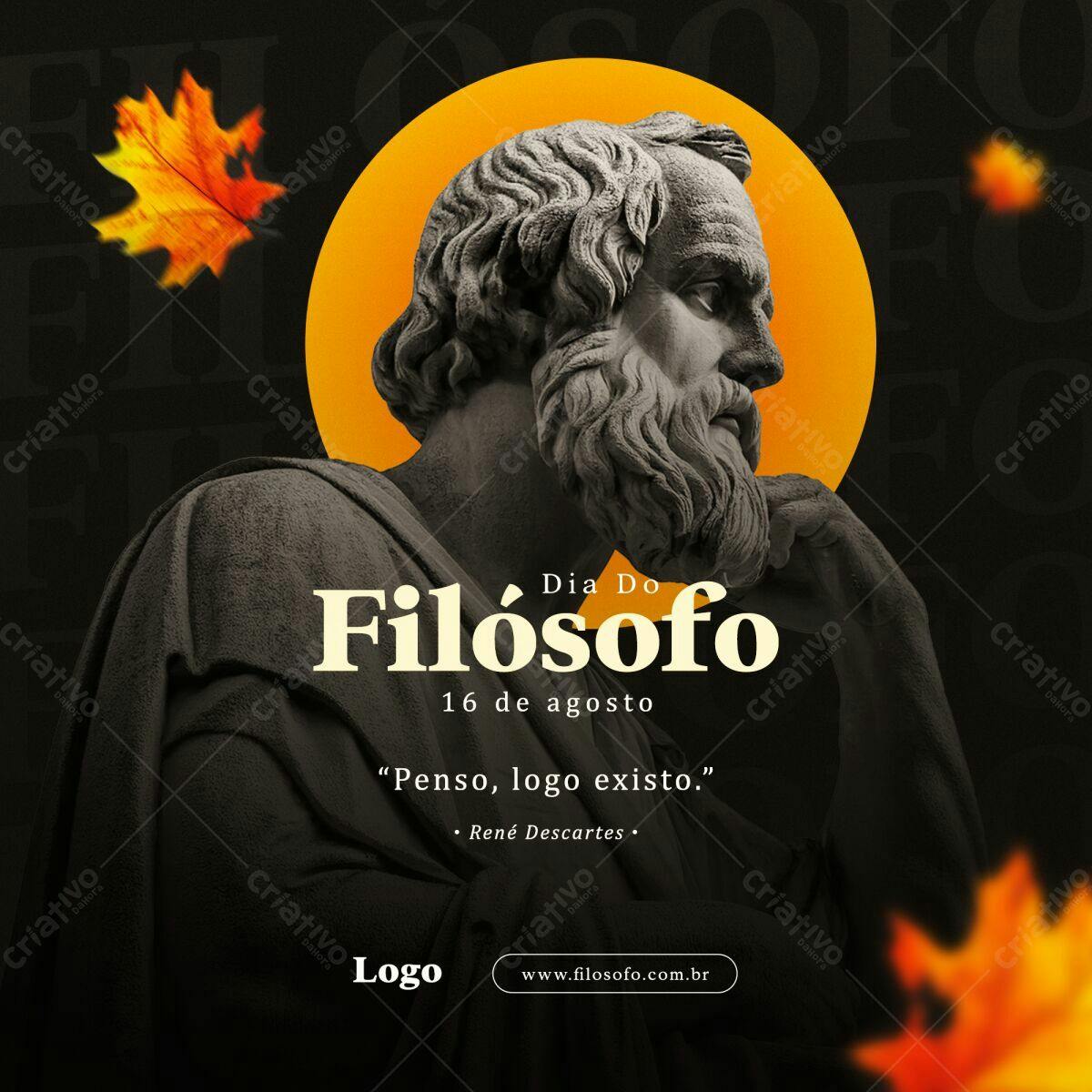 Post para o Dia do Filósofo PSD Editável