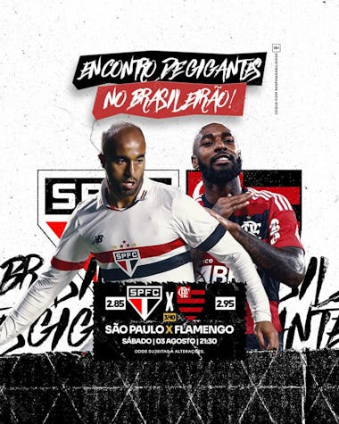 Jogo do dia são paulo x flamengo (feed e stories)