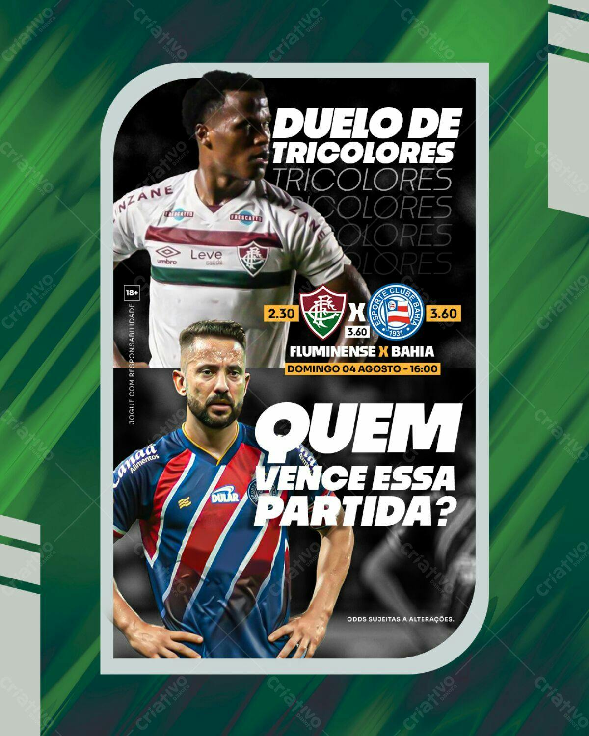 Flyer Futebol Flu x Bahia PSD Editável