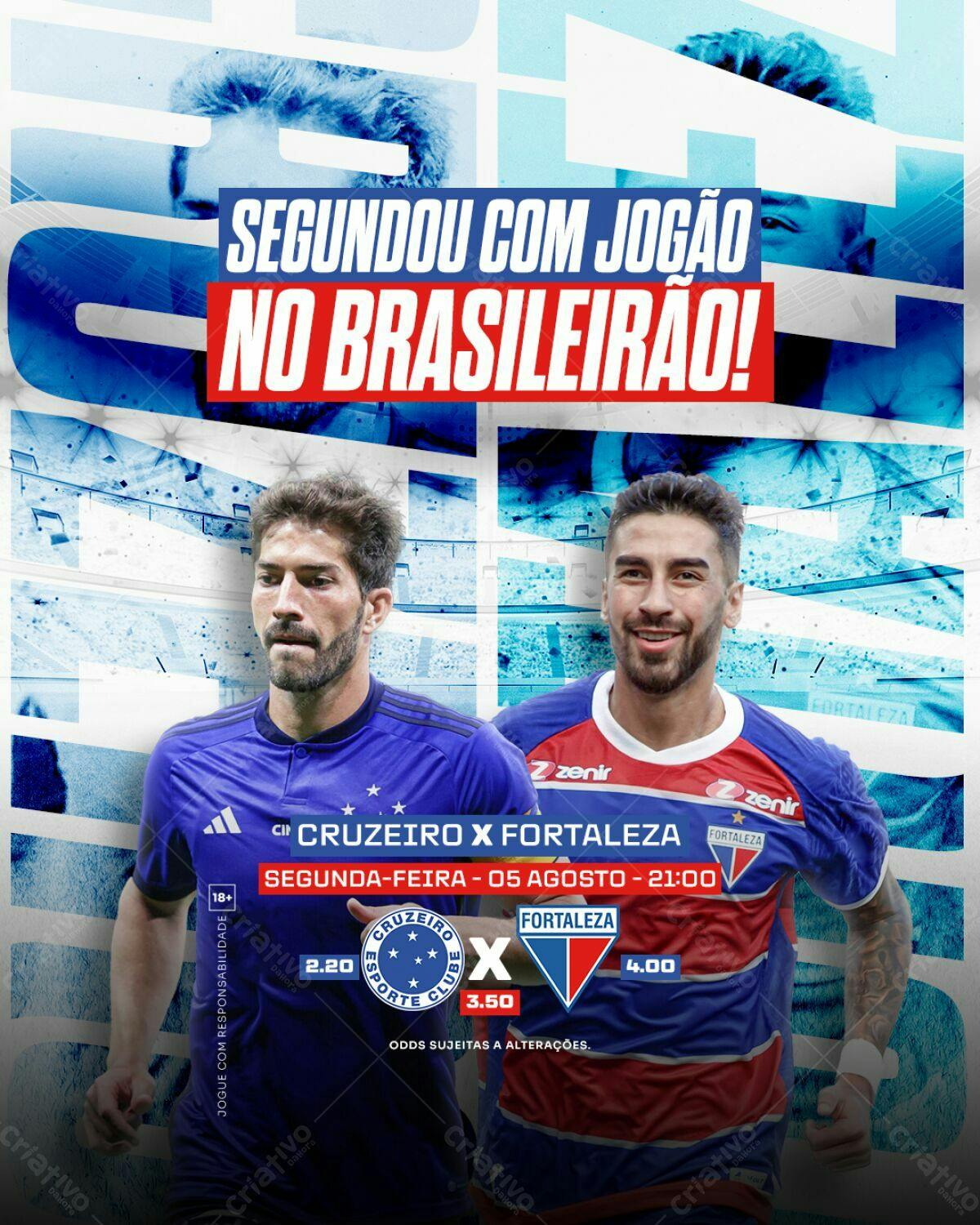 Flyer Jogo Cruzeiro x Fortaleza PSD Editável