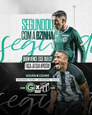 Jogo do dia goiás x ceará (feed e stories)