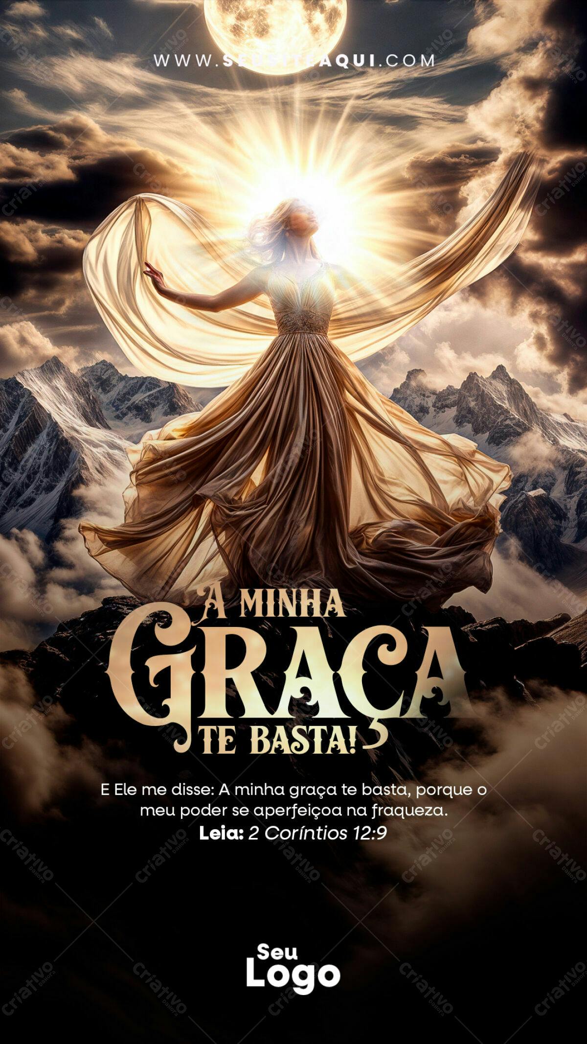Flyer Religioso A Minha Graça Te Basta PSD Editável
