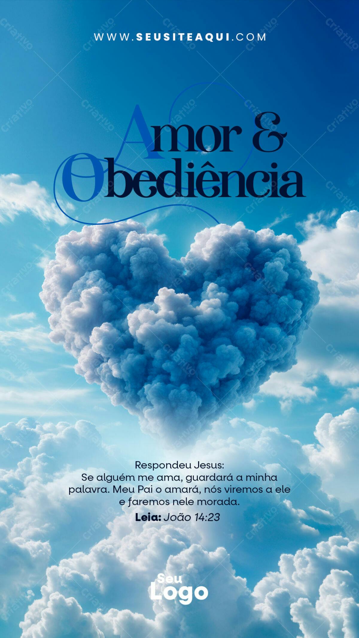 Flyer Cristão Amor e Obediência PSD Editável