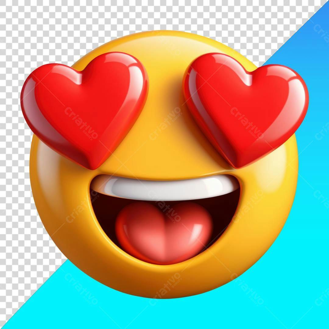 Emoticon apaixonado PNG com fundo transparente
