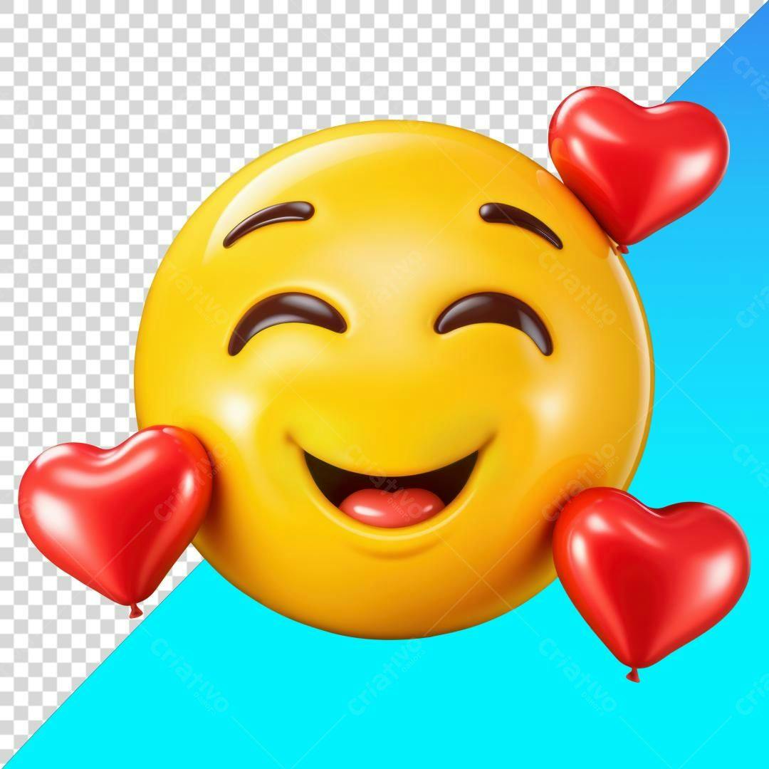 Icone Emoji Dia dos Namorados PNG com fundo transparente