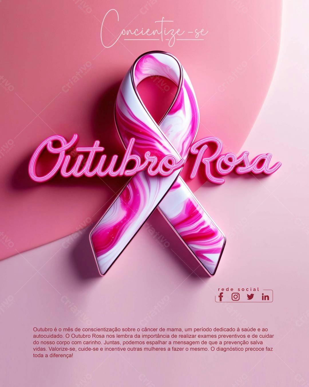 Flyer Outubro Rosa PSD Editável