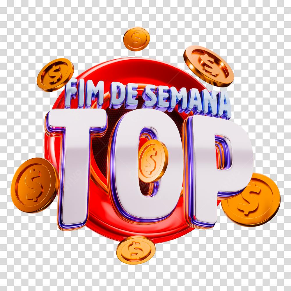 Selo Fim de Semana TOP PNG com fundo transparente