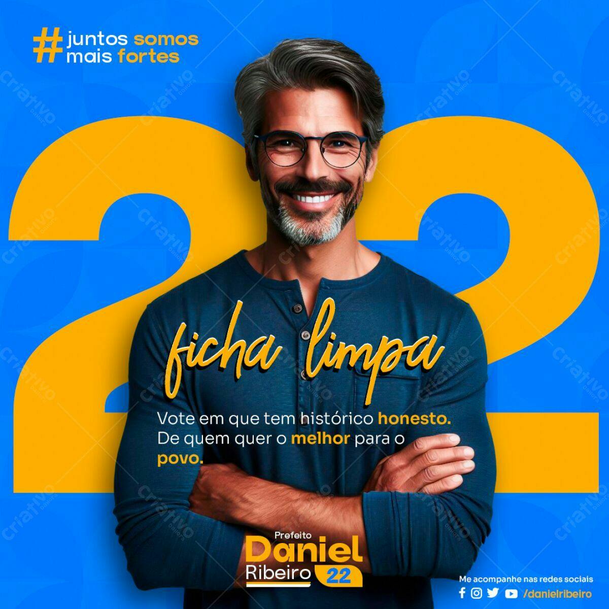 PSD para Campanha Política - Candidato Daniel Ribeiro PSD Editável