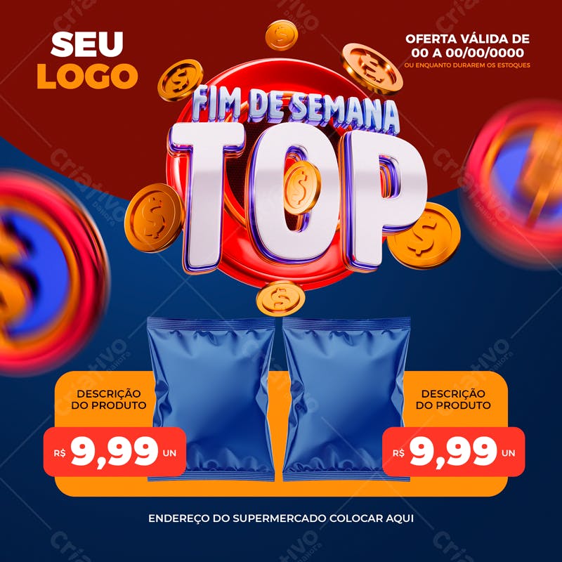 Flyer Fim de Semana Oferta Top PSD Editável