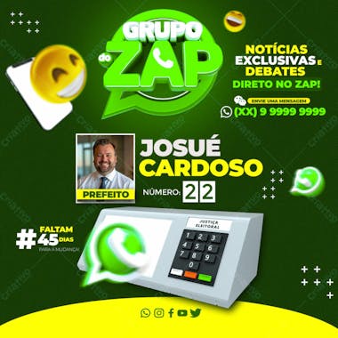 Eleições 2024 grupo do whatsapp prefeito redes sociais