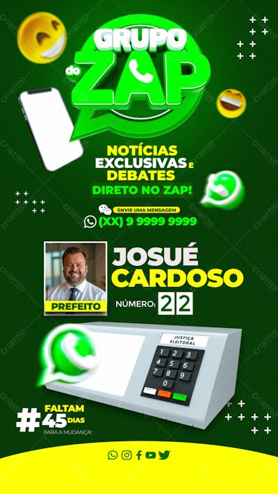 ELEIÇÕES 2024 GRUPO DO WHATSAPP PREFEITO REDES SOCIAIS STORIES