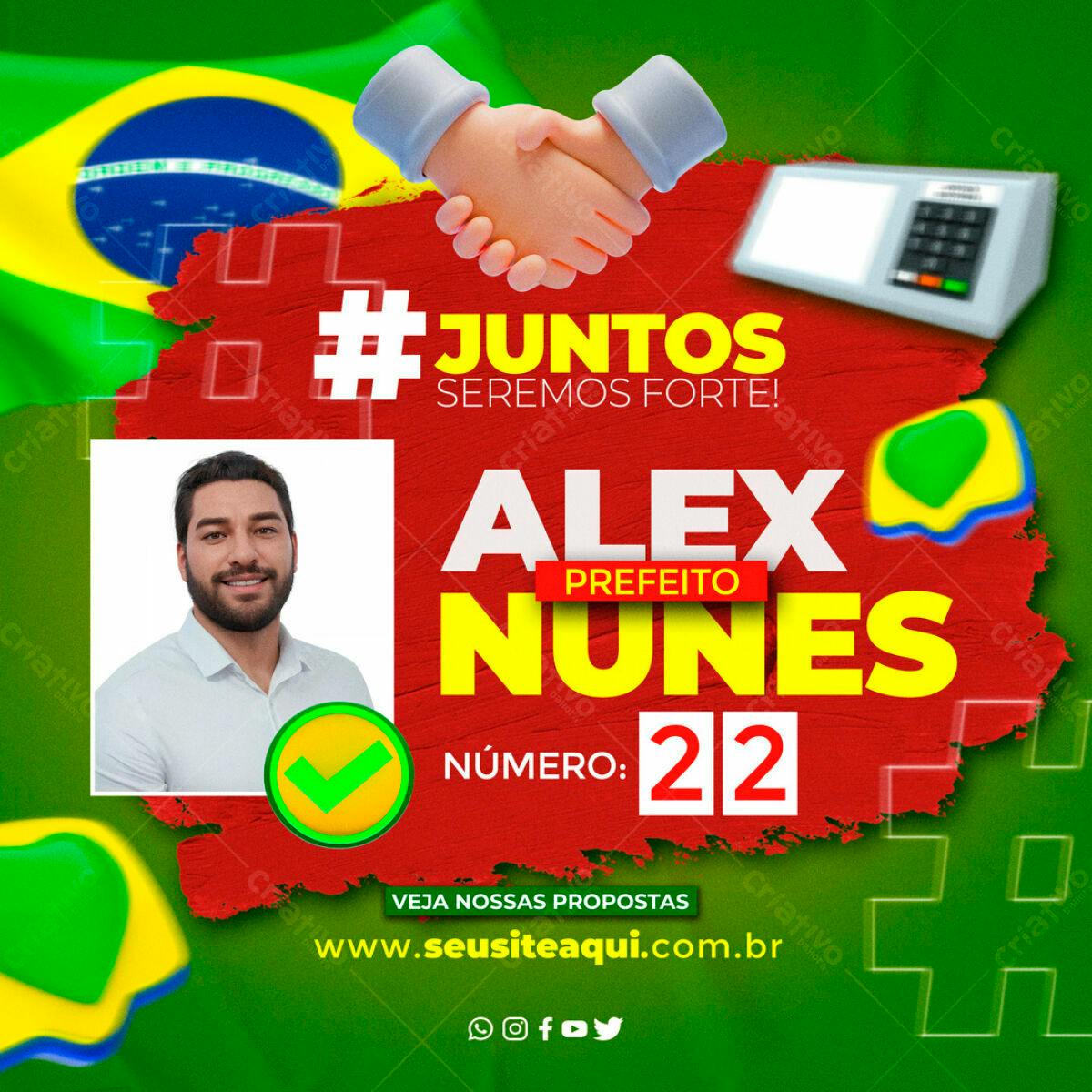 PSD para Campanha Política - Prefeito Alex Nunes PSD Editável