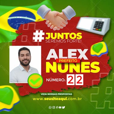 Eleições 2024 juntos seremos forte prefeito redes sociais