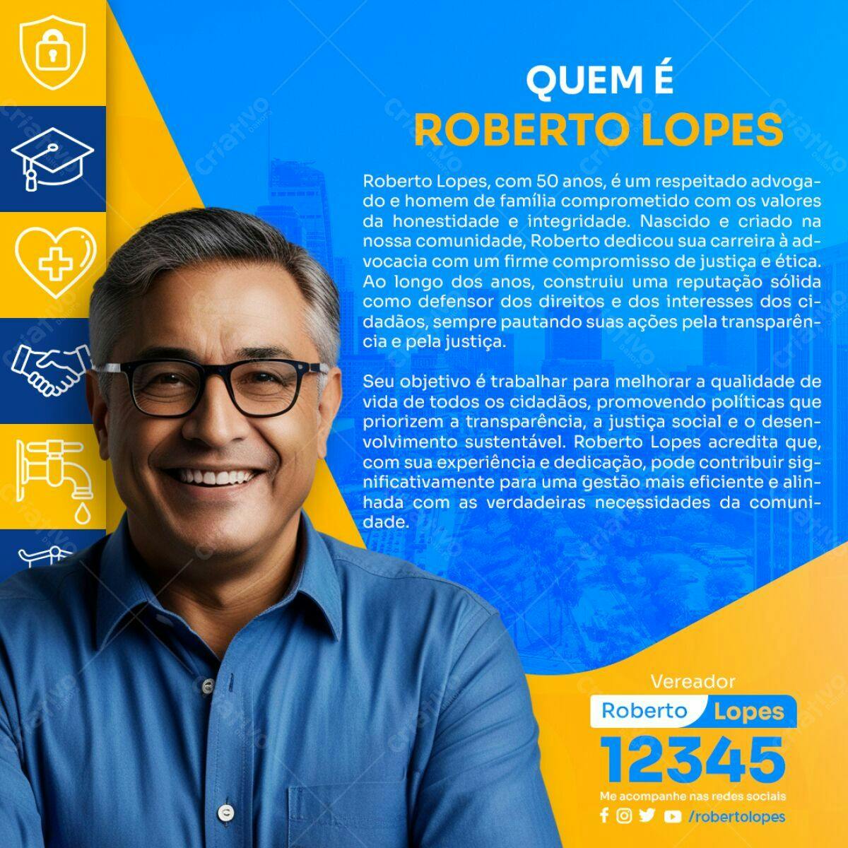 Flyer Político para Campanha Eleitoral PSD Editável