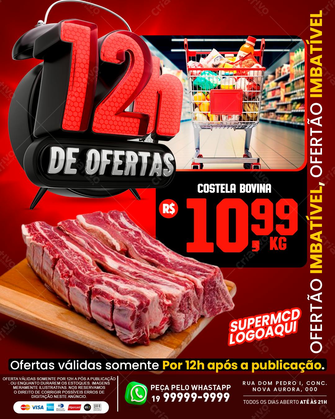 Flyer Oferta Relâmpago 12h PSD Editável