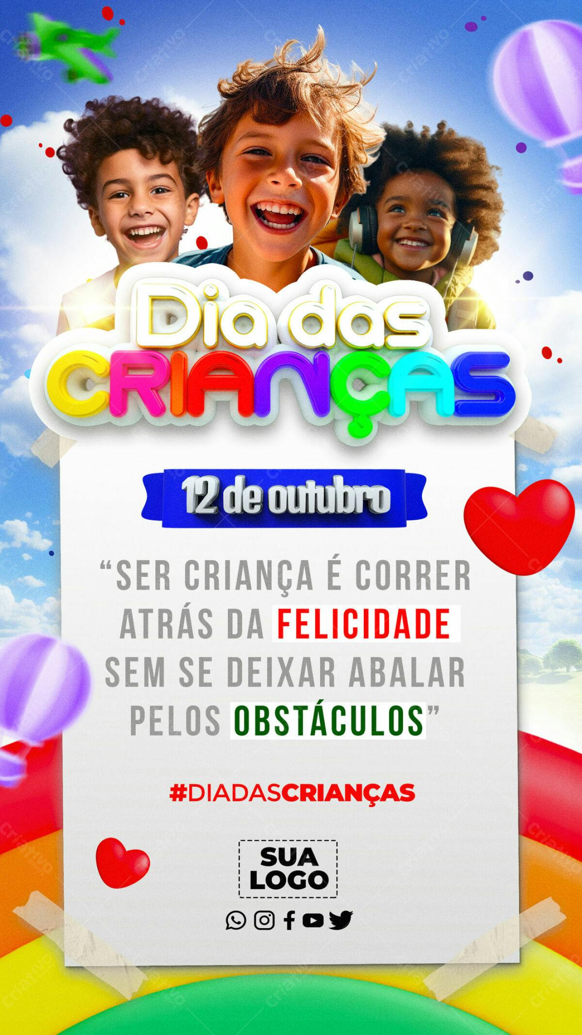 Flyer Dia das Crianças PSD Editável