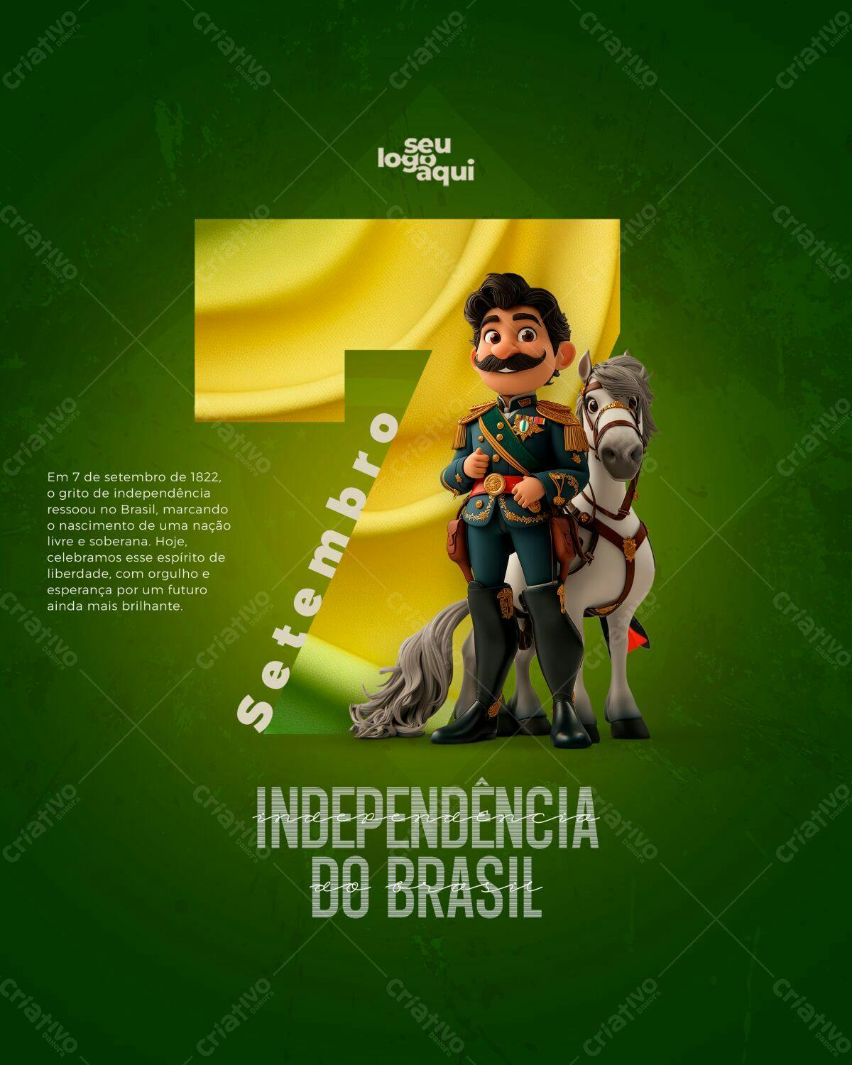 Flyer 7 de Setembro Independência do Brasil PSD Editável