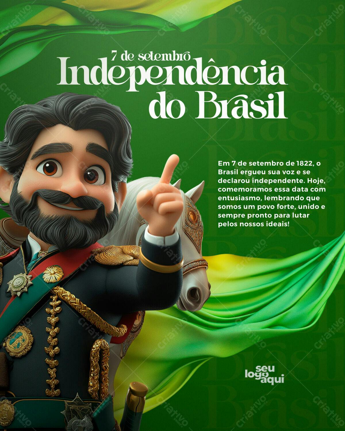 Flyer 7 de Setembro Independência do Brasil PSD Editável