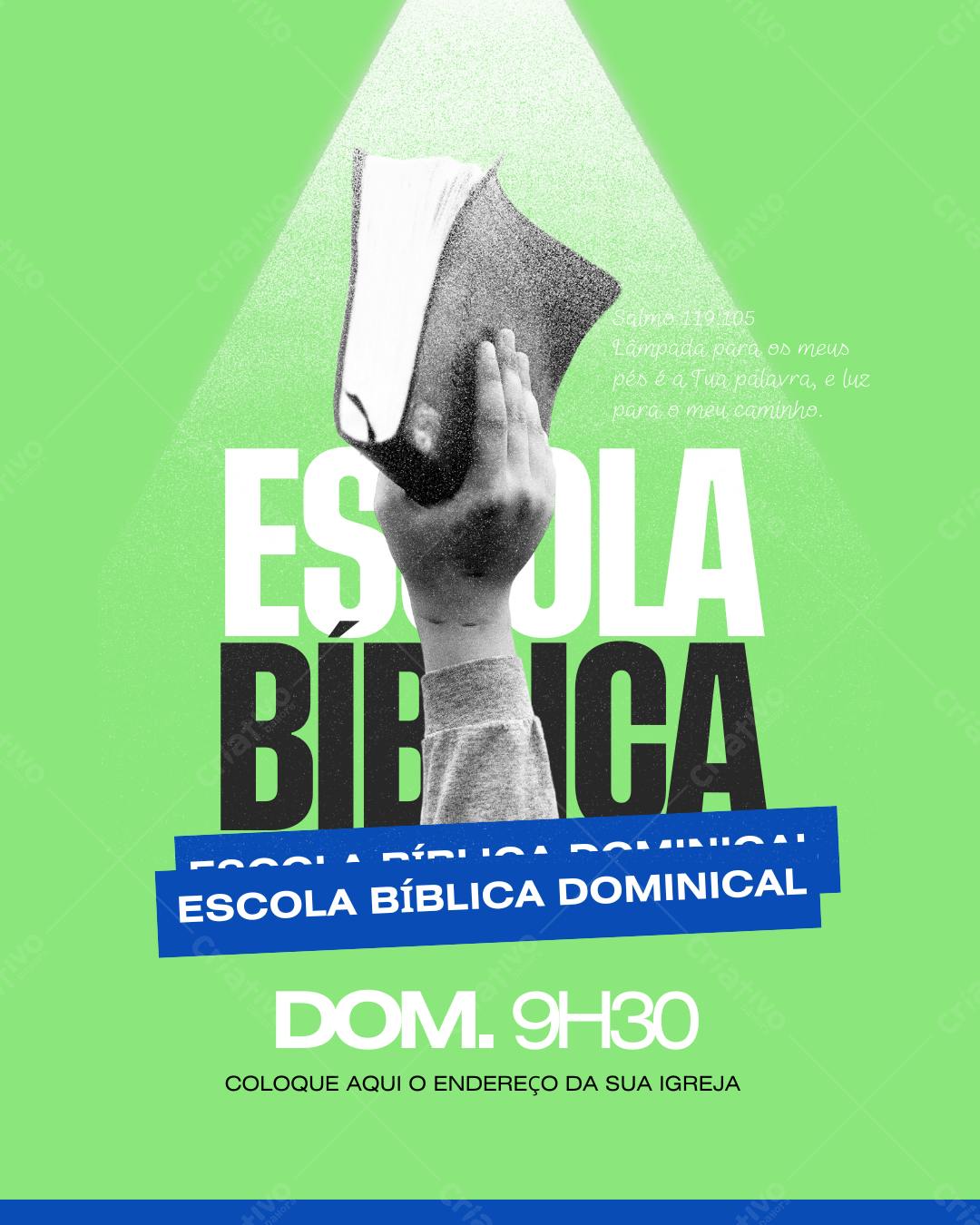 Post Instagram Escola Bíblica Dominical Editável no Canva
