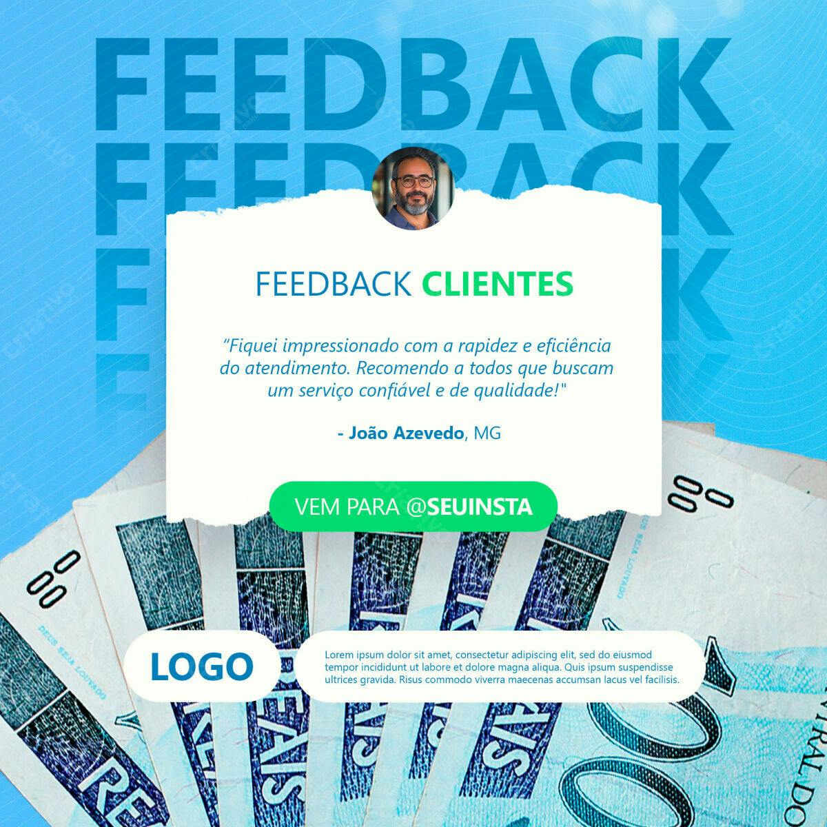 Postagem Feedback Clientes PSD Editável