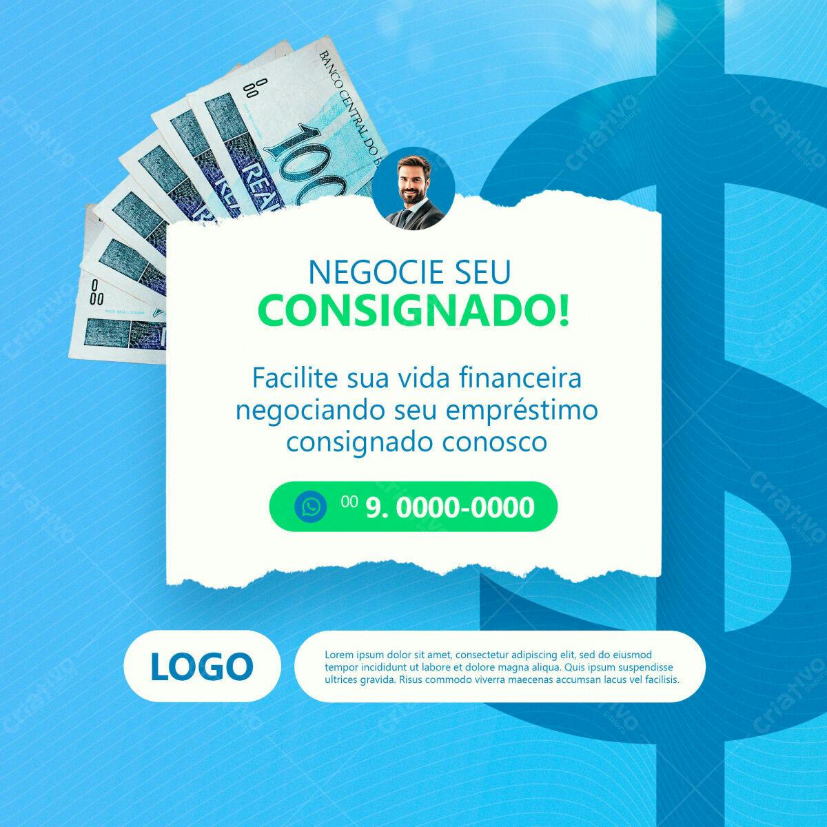 Post para Empréstimo Consignado PSD Editável