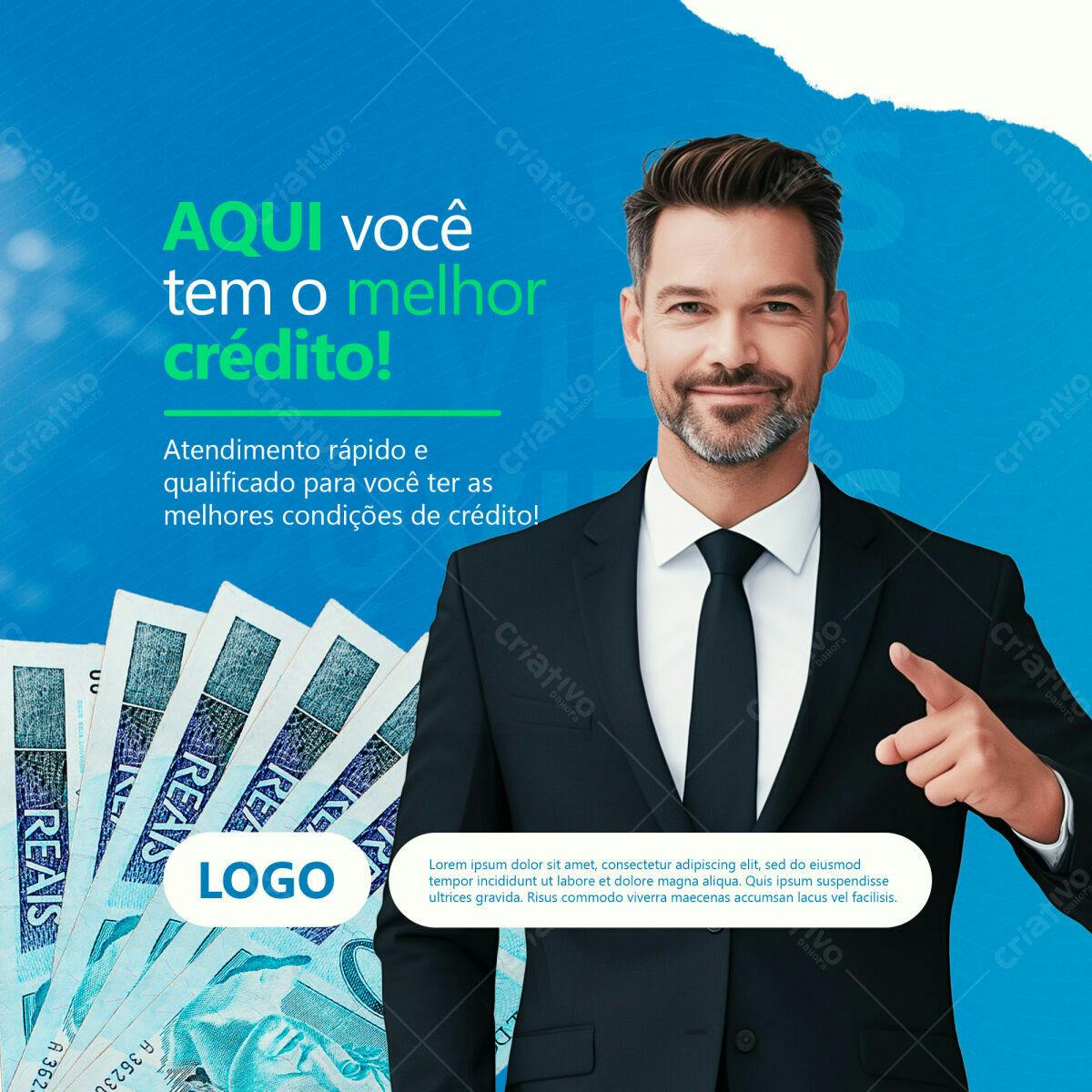 Post para Redes Sociais Crédito PSD Editável