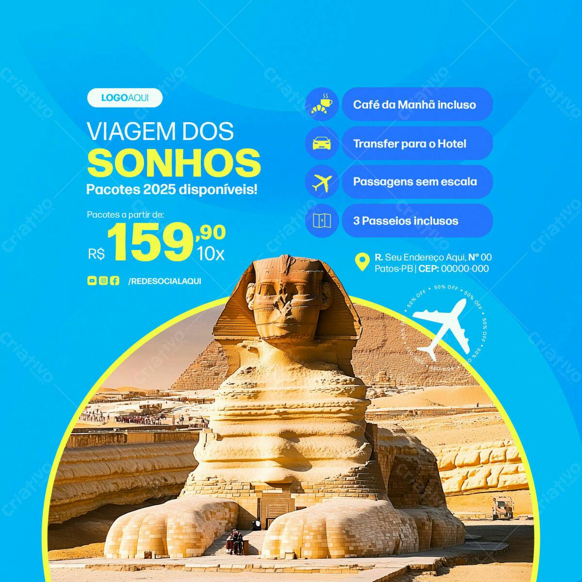 Flyer Viagem para o Egito PSD Editável