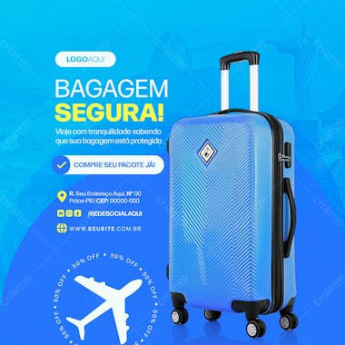 Pacote de viagem agência de viagens social media post feed