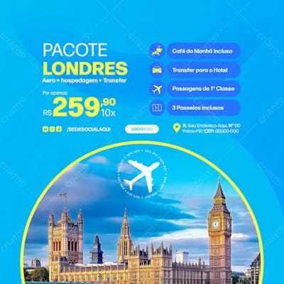 Pacote De Viagem Agência De Viagens Social Media Post Feed