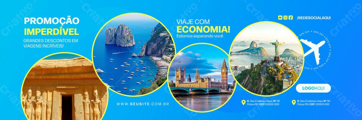 Banner Promoção Viagens Imperdível PSD Editável