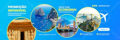 Pacote De Viagem Agência De Viagens Social Media Banner