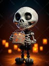 Skeleton halloween 3d mascot with big eyes