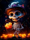 Skeleton halloween 3d mascot with big eyes