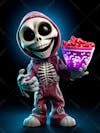 Skeleton halloween 3d mascot with big eyes