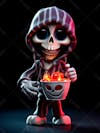 Skeleton halloween 3d mascot with big eyes