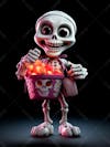 Skeleton halloween 3d mascot with big eyes