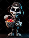 Skeleton halloween 3d mascot with big eyes