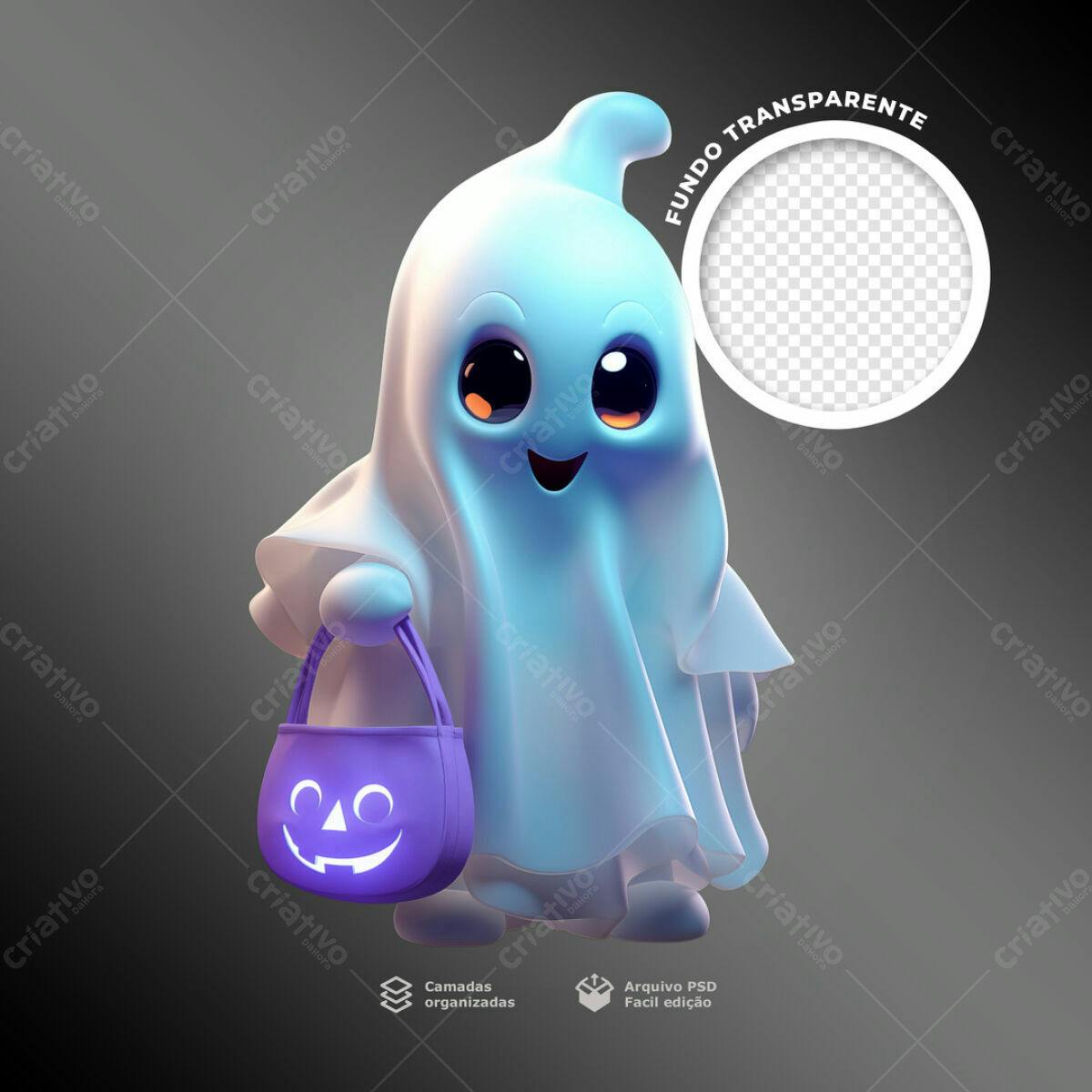 Fantasma de Halloween PSD Editável