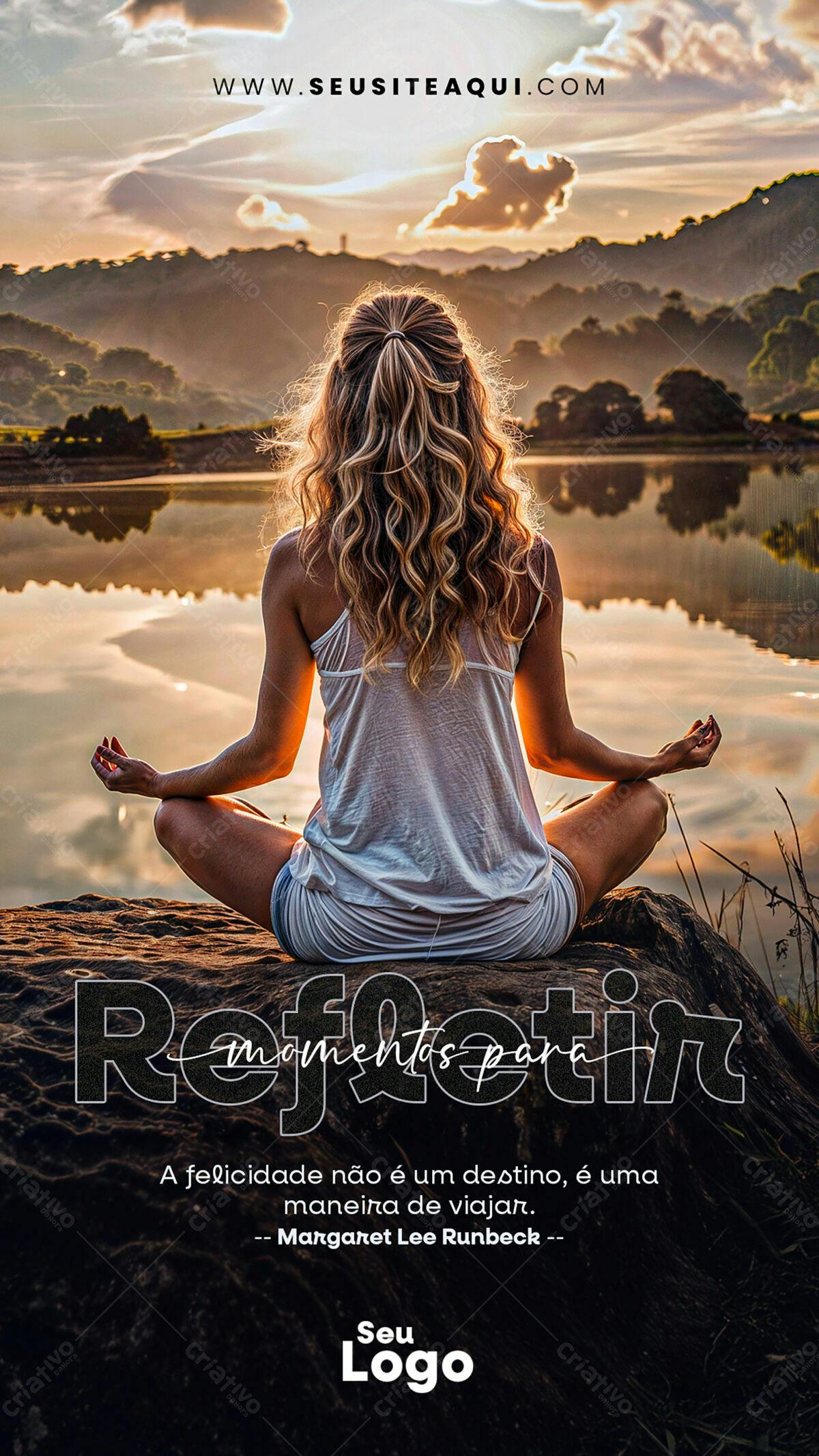 Flyer para Meditação e Paz Interior PSD Editável