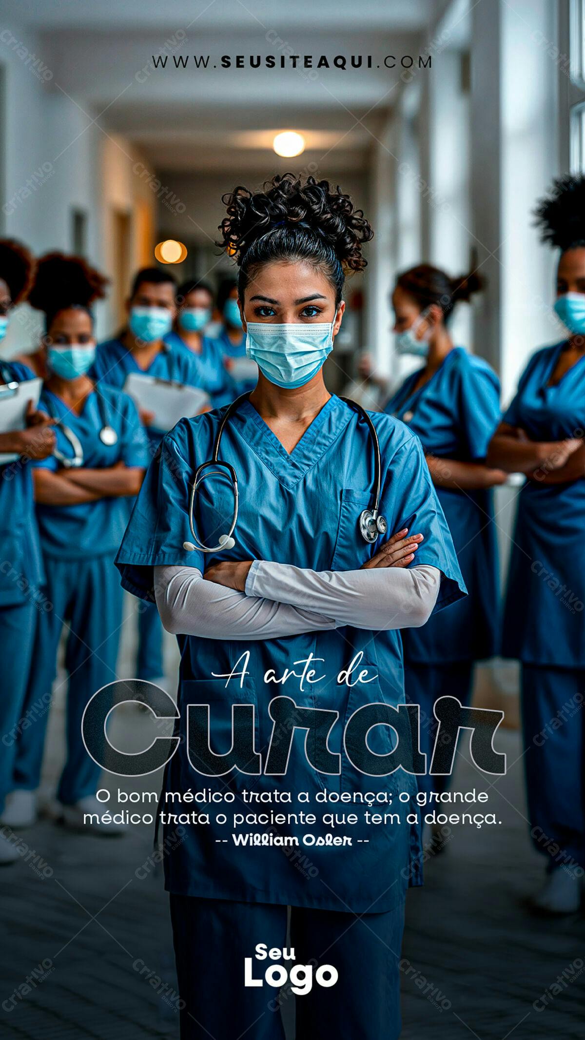Post para Dia do Médico PSD Editável