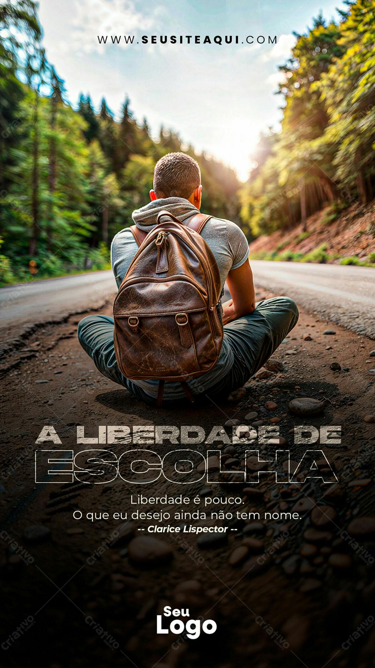 Flyer para Reflexão e Viagem PSD Editável