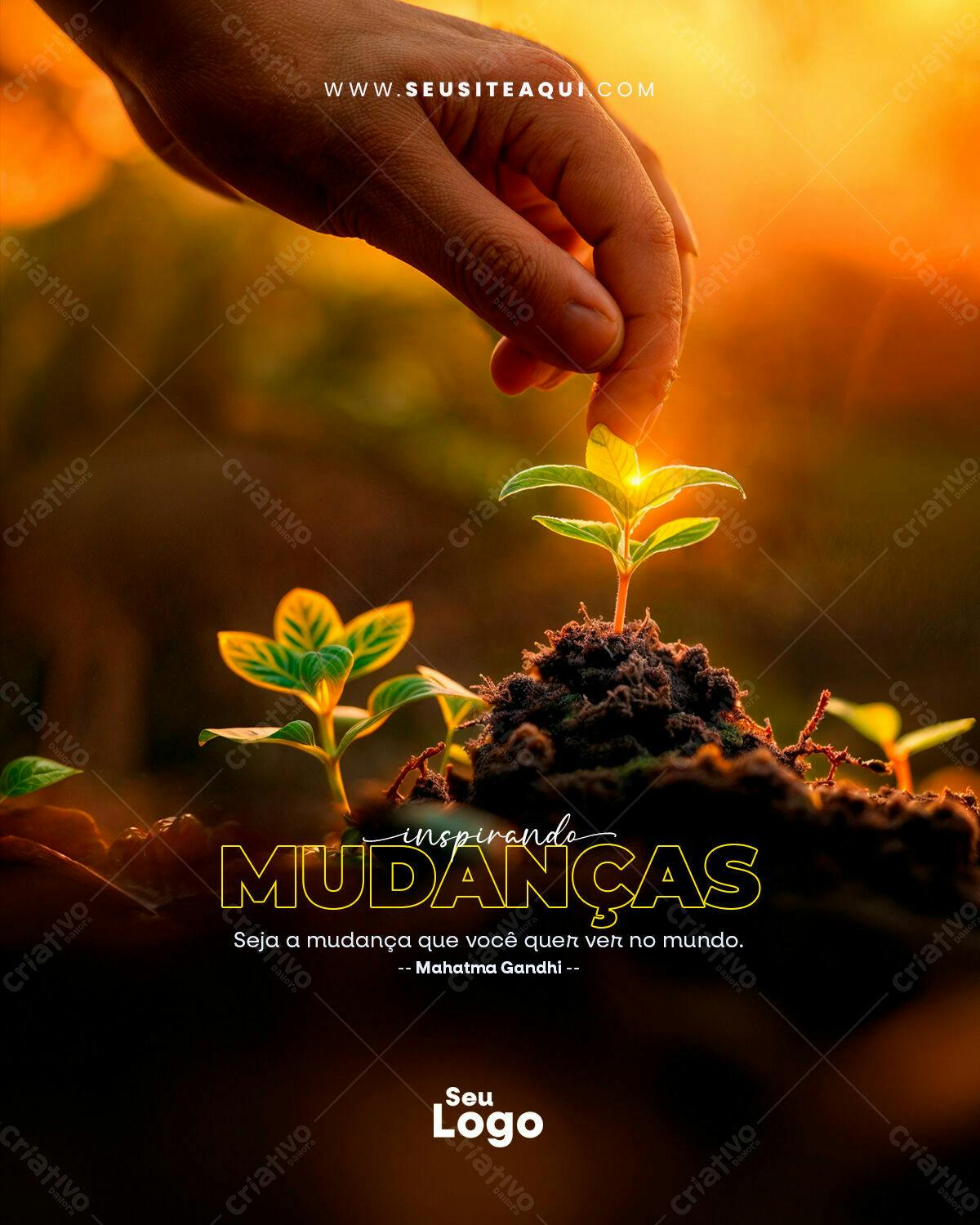 Post para Motivacional Inspirador PSD Editável