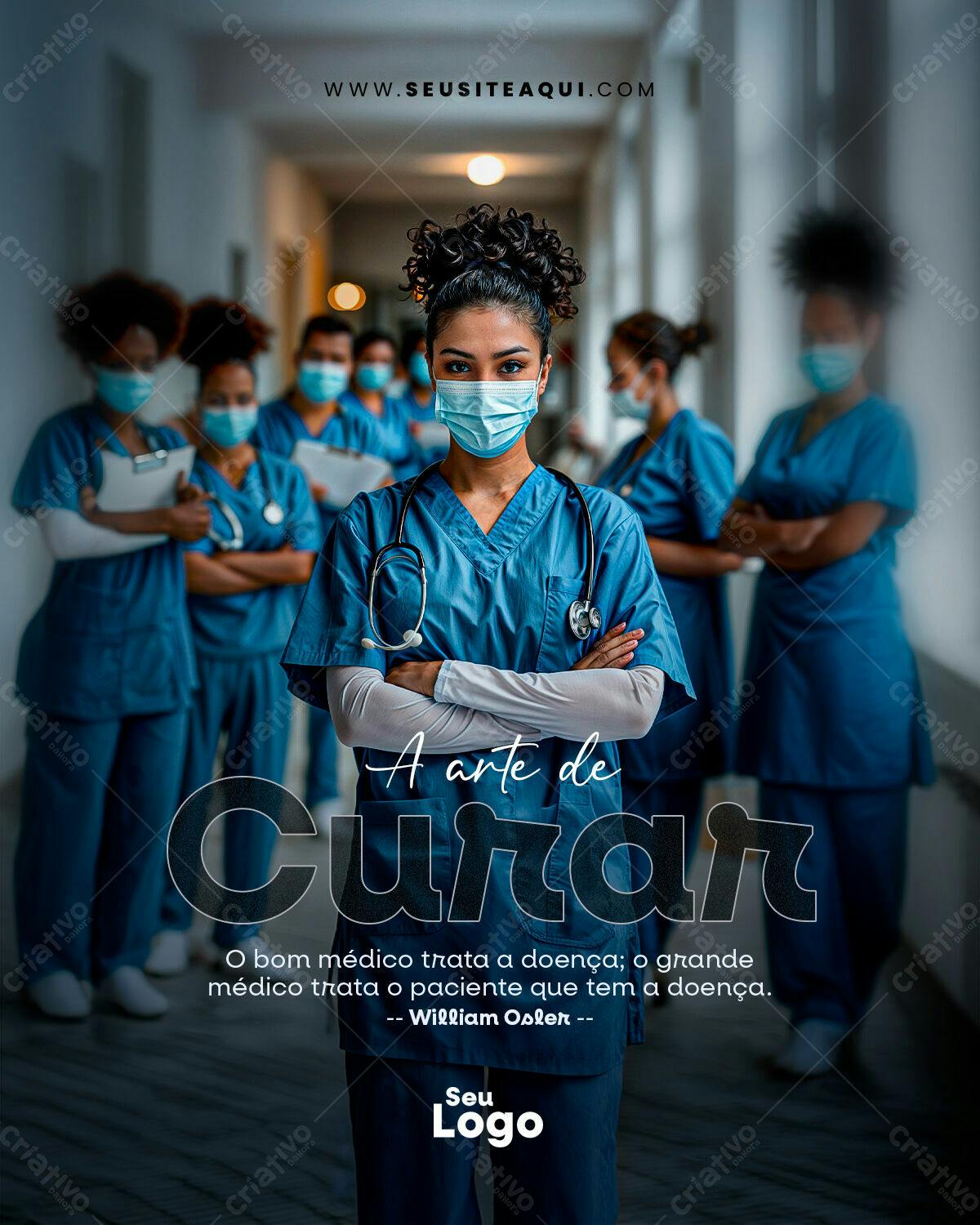 Poster Dia da Enfermagem PSD Editável