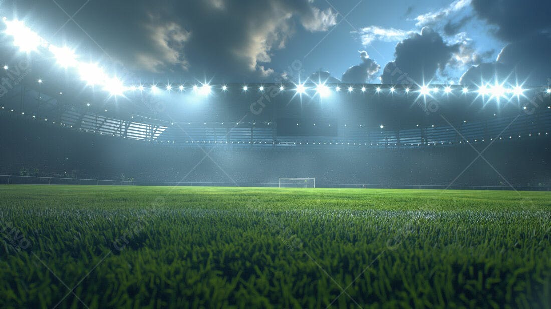 Campo de Futebol Noturno Iluminado