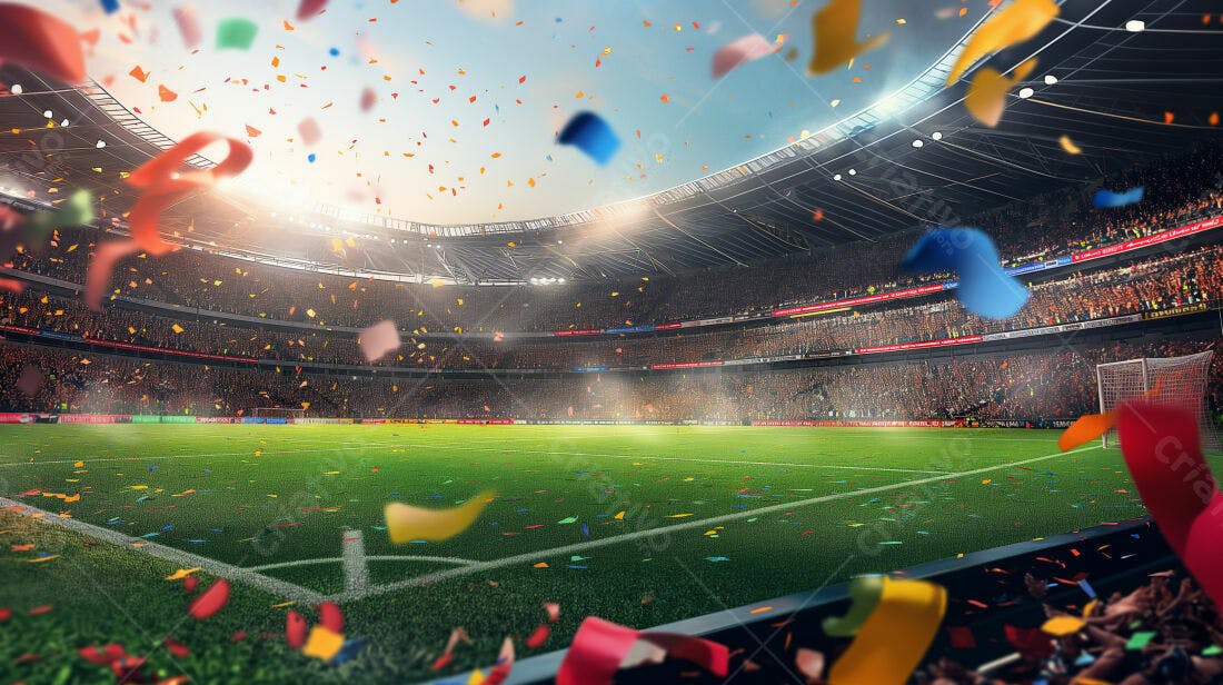 Estádio lotado em festa de futebol