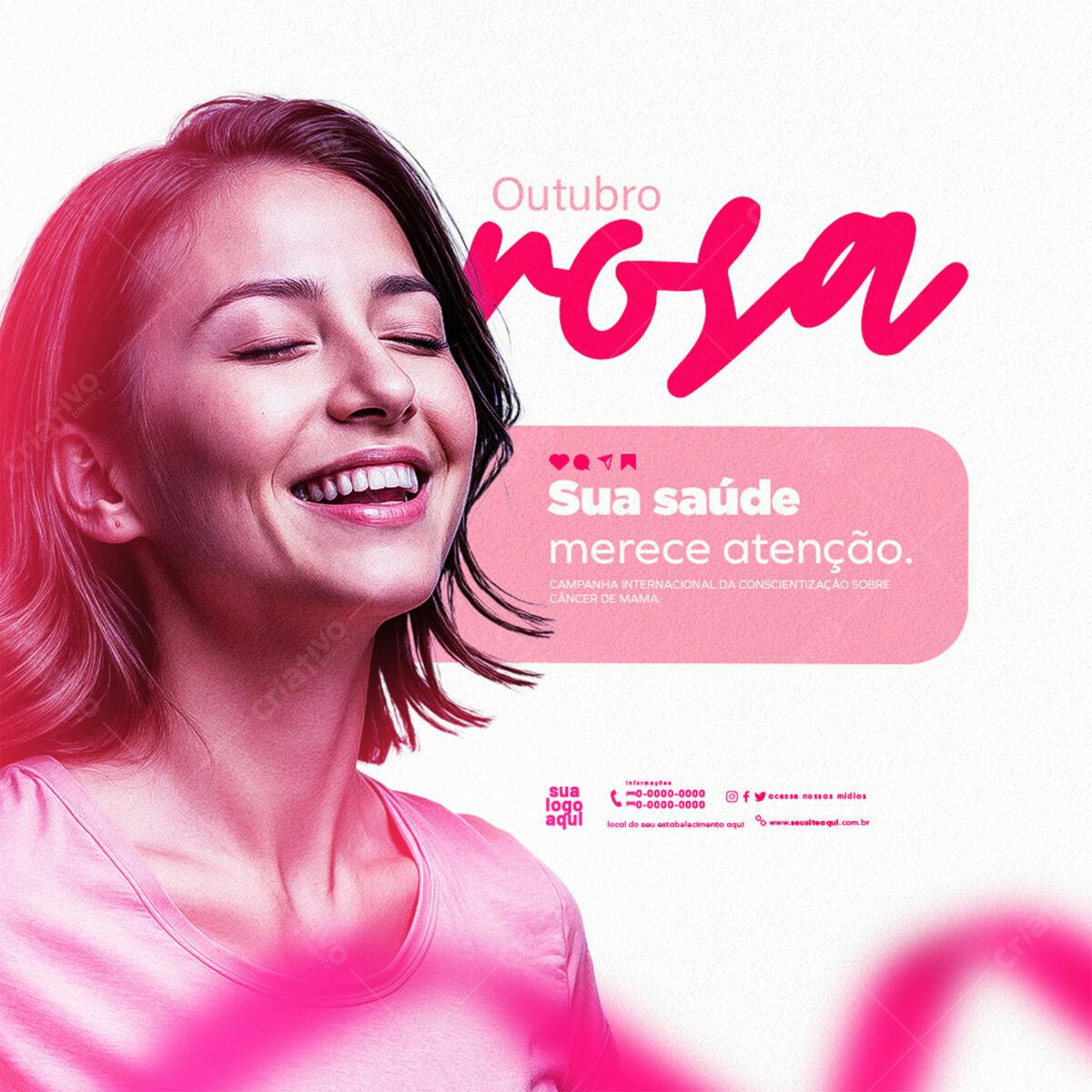 Flyer Outubro Rosa PSD Editável