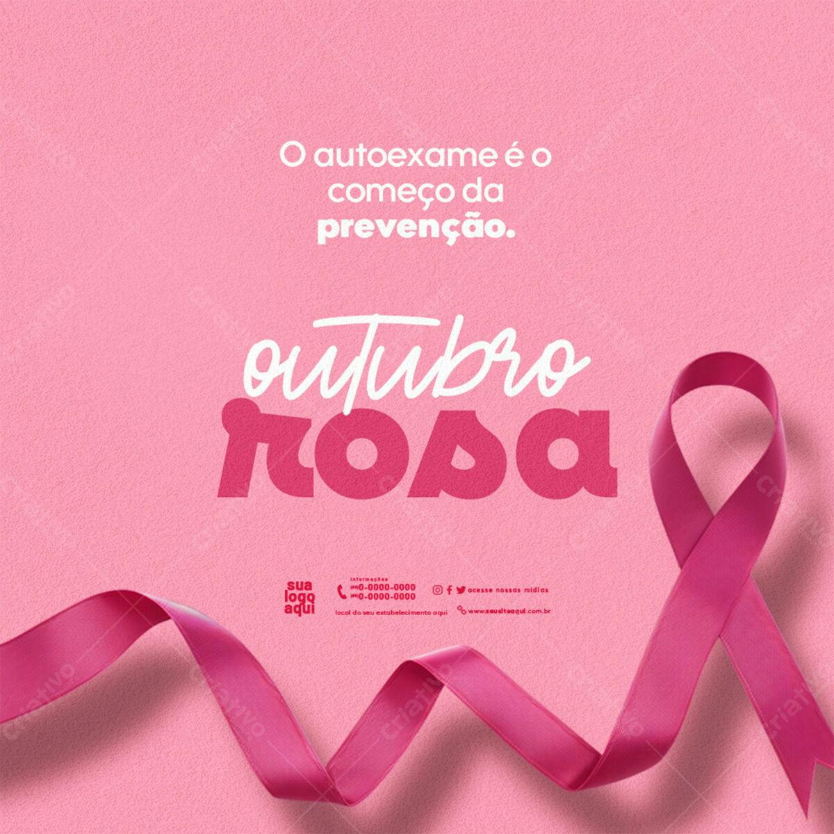 Post para Outubro Rosa PSD Editável