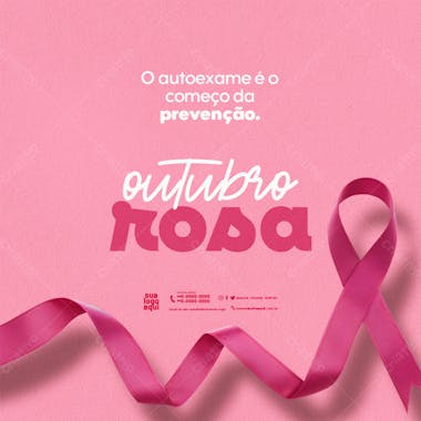 Outubro rosa campanha internacional da conscientização sobre câncer de mama feed