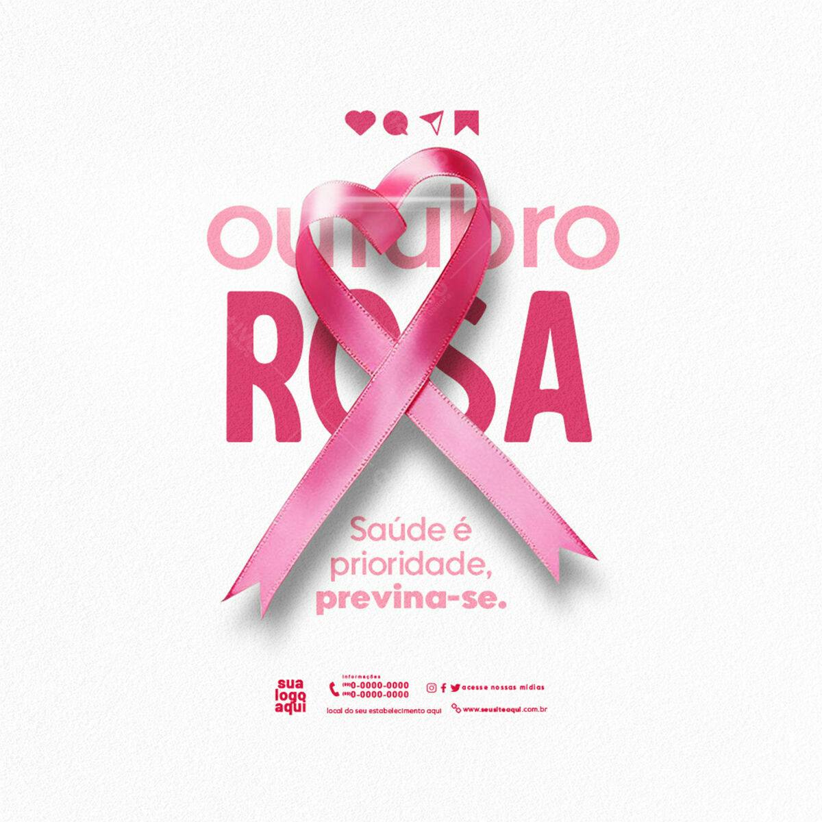 Post para Outubro Rosa PSD Editável